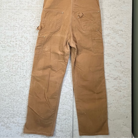 Vintage Mens Carhartt Double Knee Duck Canvas Bib Overalls - Picture 9 of 16